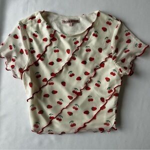 Bailey Rose Cherry Print Ruffle Top